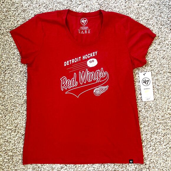 47 Womens Detroit Red Wings T-Shirt Size XL NHL Hockey Fan Tee Michigan Classic - Picture 1 of 7